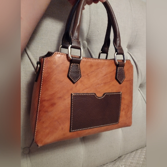 Vintage cowhide leather women's handbag with matching wallet - Picture 3 of 9